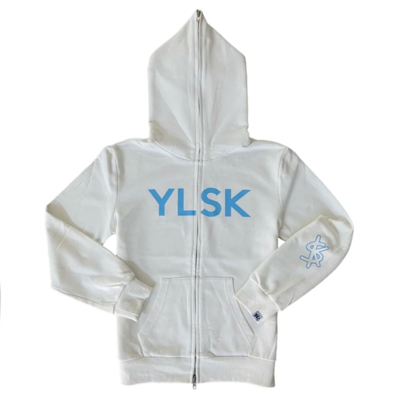 You love SK full zip -distressed white YLSK